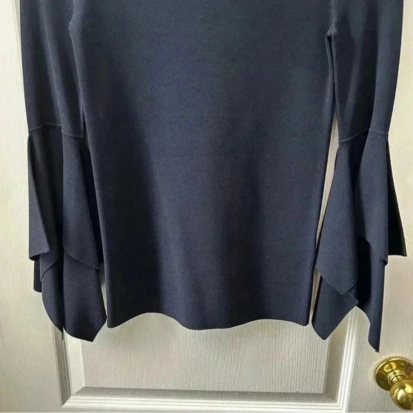 Banana  Republic Sweater Handkerchief Sleeve Crewneck Knit Top Navy Blue Size XS - Picture 7 of 16
